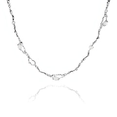 Buyongwant Y2k Irregular Necklace Moonlight Stone Splice Personalized Versatile Collar Chain Fashion Womens Pendant Silver Jewelry for Women 16.34 Inch