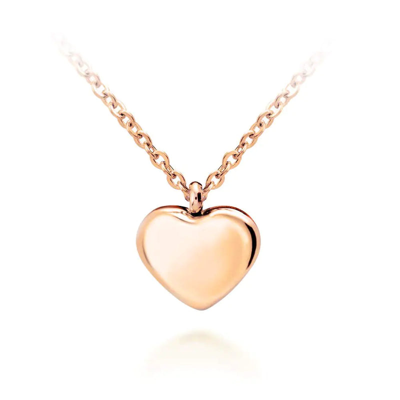 555Jewelry Womens Stainless Steel Love Cute Heart Shape Small Dainty Delicate Cable Chain Charm Shiny Gift Vintage Fashion Ladies Jewelry Accessory Hanging Pendant Necklace Pink Rose Gold 18 Inch