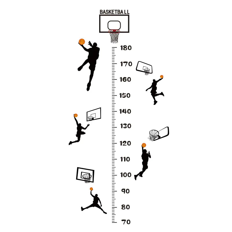 Basketball Theme Height Measurement Wall Stickers