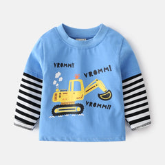 Cute Cotton Round Neck Non-Hooded Kids' Fashion Wear