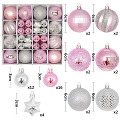 44pcs Christmas Ornaments Set with Decorative Balls