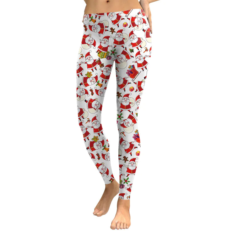 Leggings, Yoga Pants, Santa Claus Theme