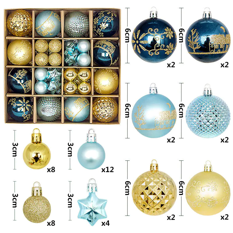 44pcs Christmas Ornaments Set with Decorative Balls