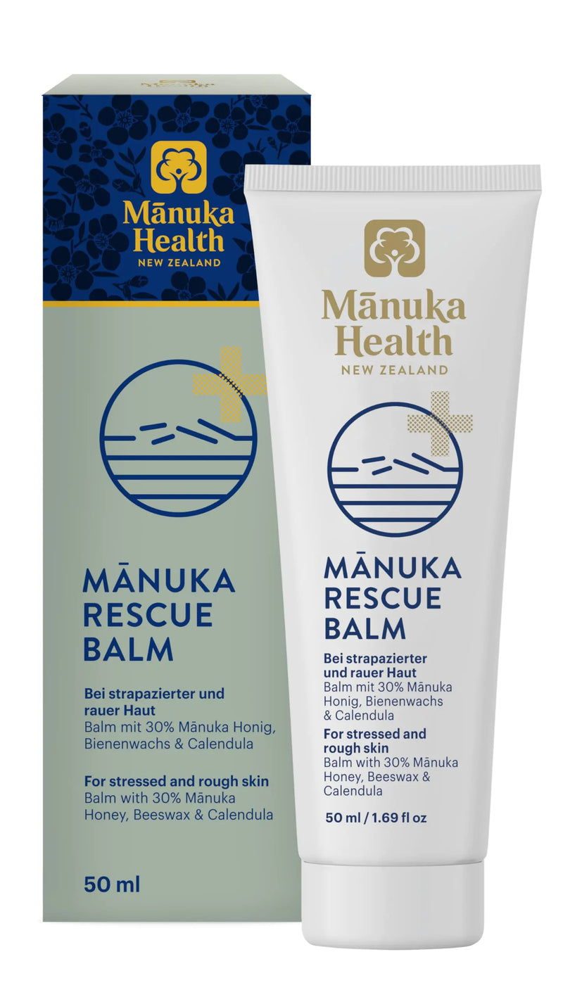 Manuka Health Manuka Rescue Balm - Medical Grade Manuka Honey Wound Care with Aloe Beeswax & Calendula – Fast Acting Long Lasting Care for Stressed & Rough Skin 1.69oz