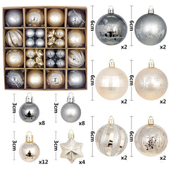 44pcs Christmas Ornaments Set with Decorative Balls