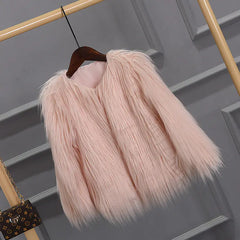 Kids' Fashion 2018 Winter Girls' Thick Faux Fur Coat