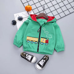 Fashion Cartoon Train Jacket for Toddler Kids