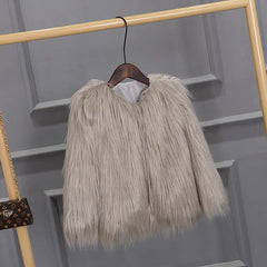 Kids' Fashion 2018 Winter Girls' Thick Faux Fur Coat