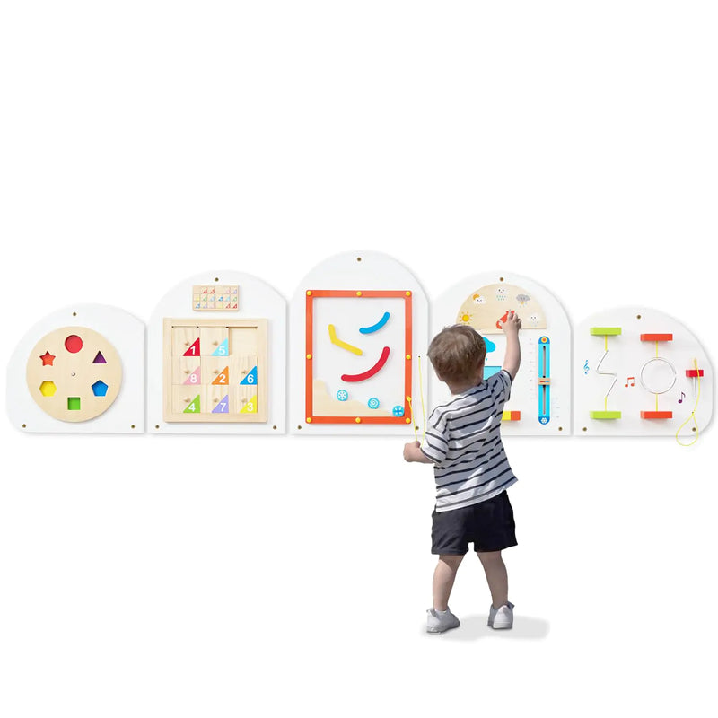 Monläurd® Cloud Montessori Busy Board Sensory Board Interactive Toys Wooden Toys Learning Toys Wall Toys Boys and Girls 6M+