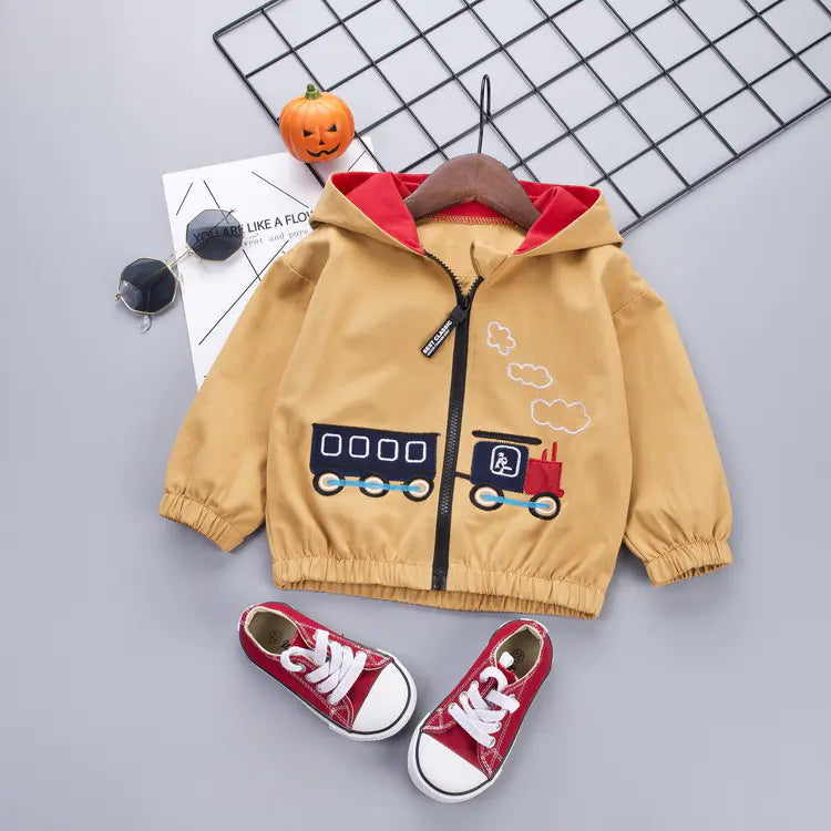 Fashion Cartoon Train Jacket for Toddler Kids