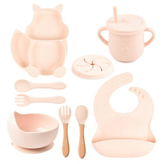 8-Piece Baby Tableware Set with Squirrel Theme