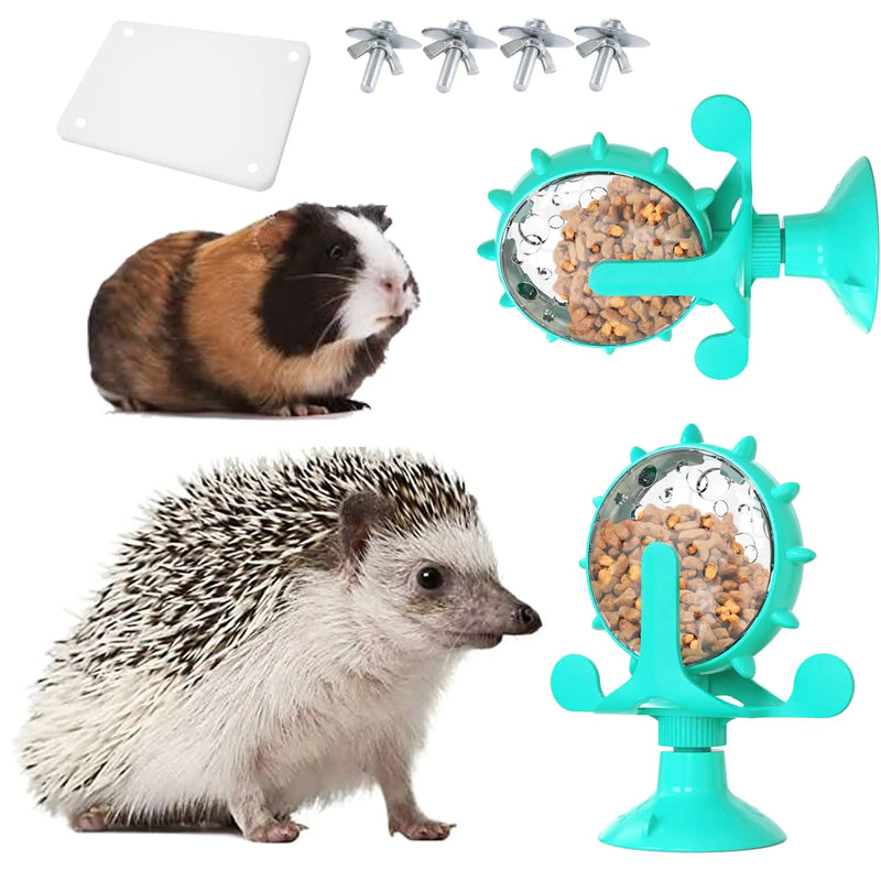 Enochainchin Small Animal Treat Ball Toy 360° Rotating Hedgehog Toys with Suction Cup Hedgehog Enrichment Toys Hedgehog Supplies Hedgehog Cage Toys Rat Enrichment Toys Hamster Toys
