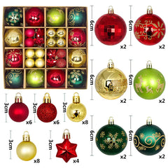 44pcs Christmas Ornaments Set with Decorative Balls