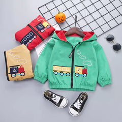 Fashion Cartoon Train Jacket for Toddler Kids