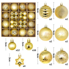 44pcs Christmas Ornaments Set with Decorative Balls