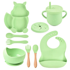 8-Piece Baby Tableware Set with Squirrel Theme