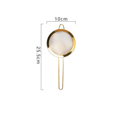 Golden Stainless Steel Flour Sieve Kitchen Gadget