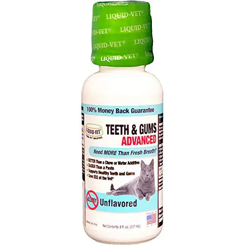 LIQUID-VET Ultimate Cat Teeth Cleaning for Comprehensive Dental Care: Freshen Bad Breath Solutions for Superior Cat Oral Hygiene and Pet Dental Health.