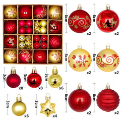 44pcs Christmas Ornaments Set with Decorative Balls