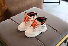 Kids Fashion Cotton Martin Boots with Warm Side Zipper