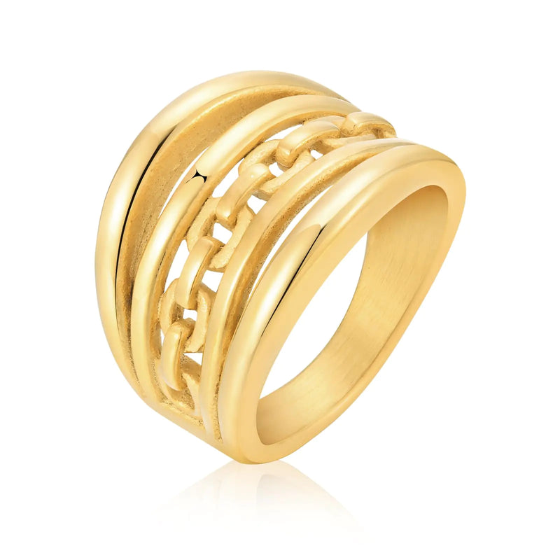 VNOX Thumb Gold Rings for Women 丨 14k Gold Plated Stainless Steel Chunky Statement Rings Twisted Braided Ring Stackable Rings Chunky Signet Ring for Womens Jewelry TrendySize 9