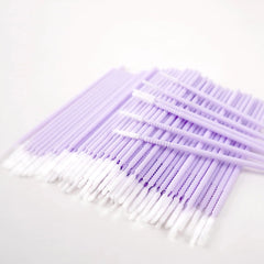 i-Laesh 200 pcs Microswabs for Eyelash Extensions - Long-tip Microbrush Applicators for Precision Eyelash Extensions - Ideal for Eye Dental and Personal Care - Purple (Pro Grip - Replacement)