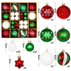 44pcs Christmas Ornaments Set with Decorative Balls