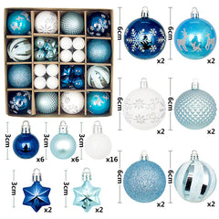 44pcs Christmas Ornaments Set with Decorative Balls