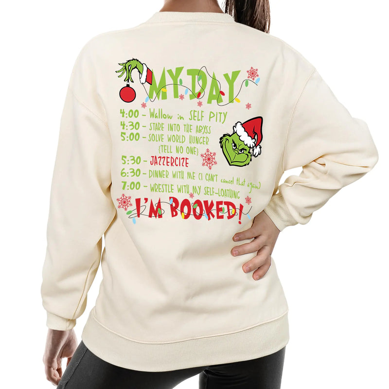 Toypocket Christmas Cartoon Womens SweatshirtMens Sweatshirt Round Neck Womens Christmas White Sweatshirt(L)