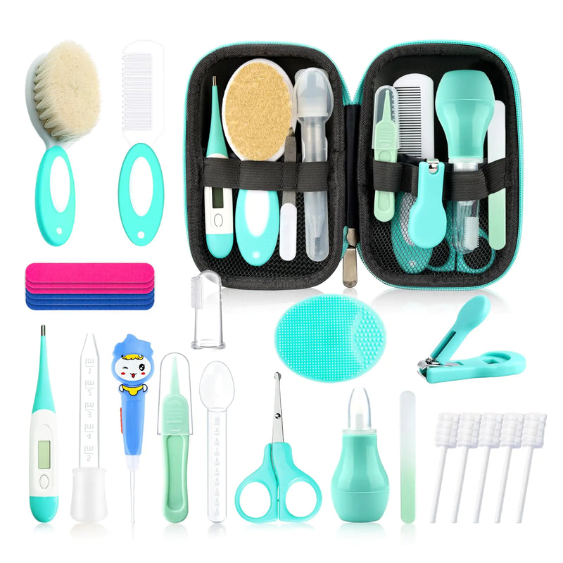 Baby Healthcare and Grooming Kit for Newborn Kids 25PCS Upgraded Safety Baby Care Kit Newborn Nursery Health Care Set Baby Care Products (Green)