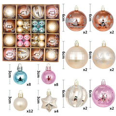 44pcs Christmas Ornaments Set with Decorative Balls