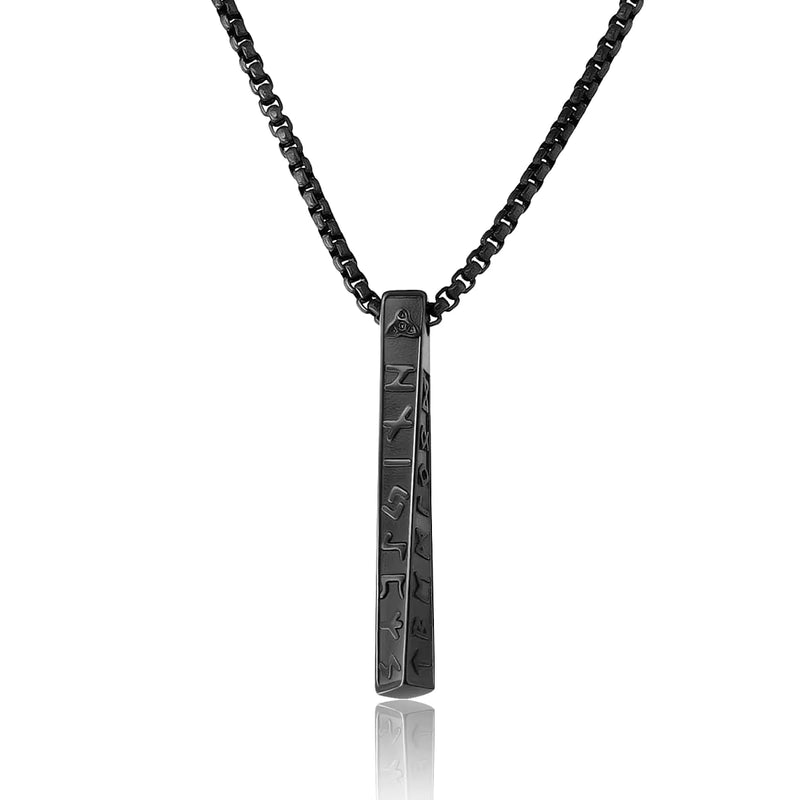 LUCKY2+7 Necklace for Men Norse Viking Rune with Adjustable Stainless Steel Chains for Men Vintage Amulet Mens Jewelry Gift with Delicate BoxMobius Strip-Black